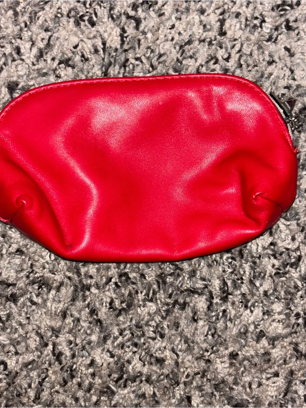 Dior Red Embossed red faux Leather Pouch